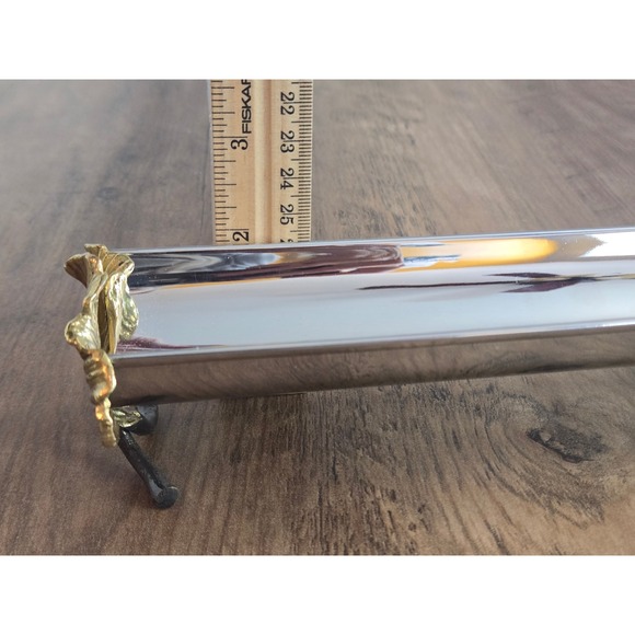 Michael Aram Golden Ginkgo Macaron Cracker Dish Stainless Steel Brass - Picture 9 of 11